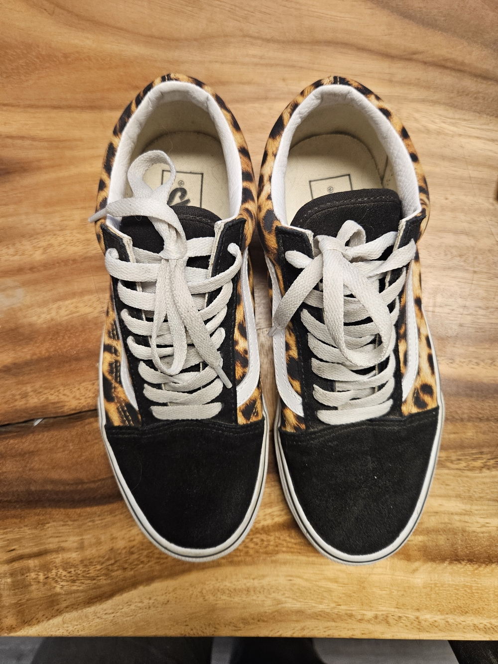 Leopard Print Vans Women's Lace-Up Skate Sneakers